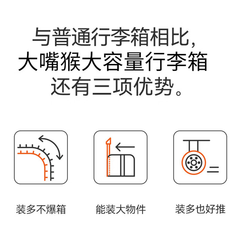 Big Mouth Monkey Luggage Women's Large Capacity Trolley Case Men's 26-inch Light Sound Universal Wheel Thickened Travel Large Capacity Zipper Password Box