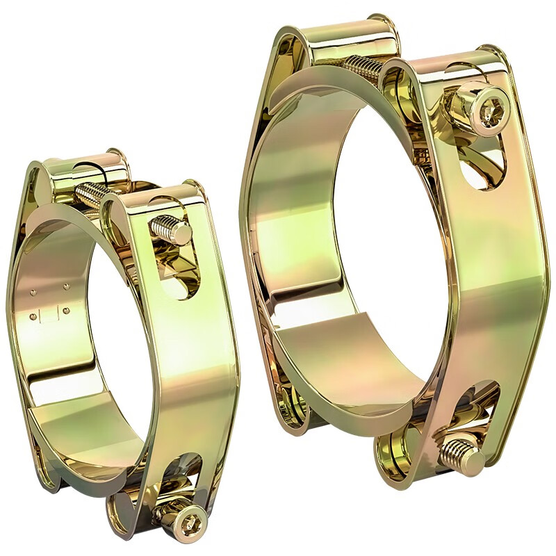 Fengji European iron galvanized double-headed strong clamp throat hoop double-layer high-pressure reinforced rubber pipe clamp heavy-duty buckle hoop diameter 30-40 width 20MM