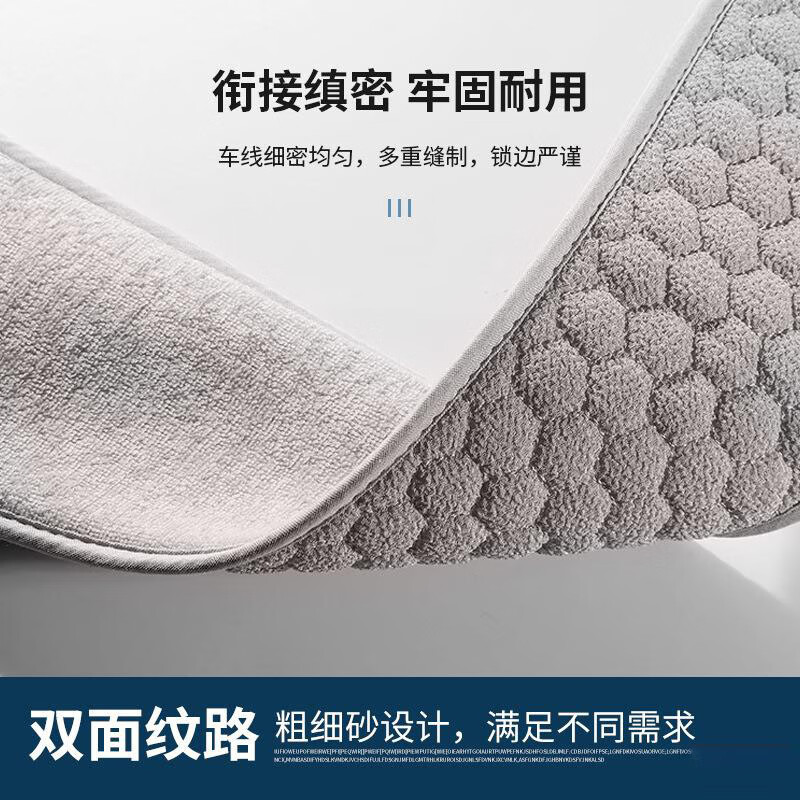 JCZS German bath towel, men's special bath and back rub artifact, household without asking for help, strong mud rub, coarse sand strip, double-sided, new gray, double layer, lengthened and thickened 82x9cm