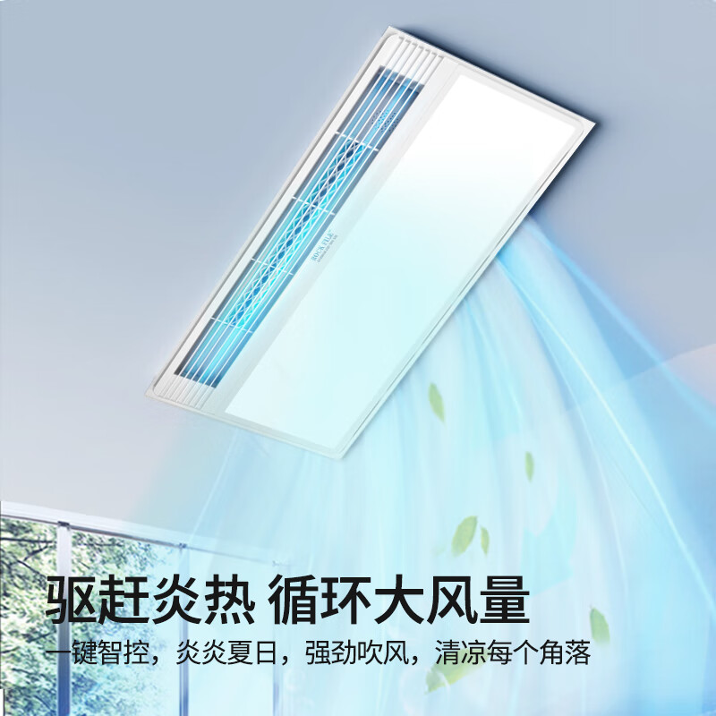 Rockefeller Liangba Kitchen Special Integrated Ceiling Liangba Ceiling Embedded Cooling Fan Lighting Air Cooler Kitchen Air Conditioner Upgraded Model (Blow Dryer + Lighting + Ventilation)