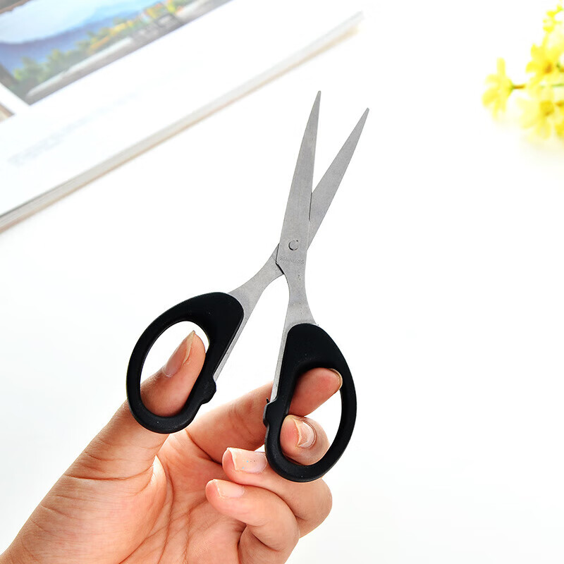 Office scissors, children's handmade scissors, student diy paper scissors, paper knife, stainless steel black small scissors, art scissors 6CMX12CM*1 pair