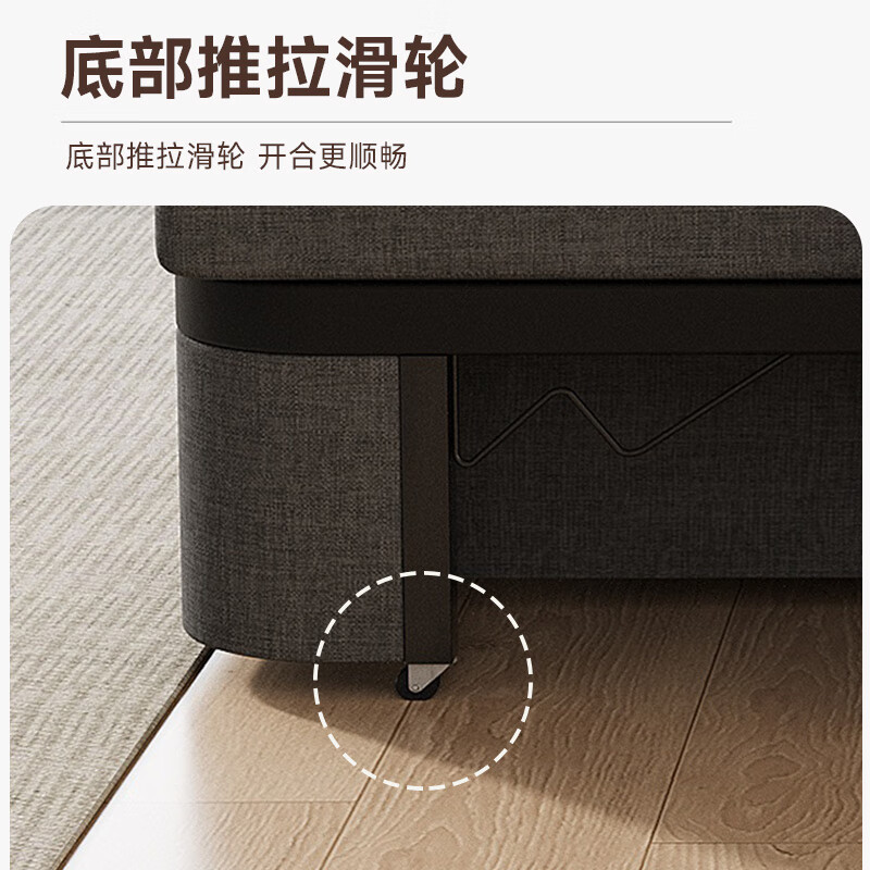 Nanshu same-day delivery sofa bed all-in-one small apartment fabric single solid wood double folding sofa bed 0.82m storage +7cm sponge