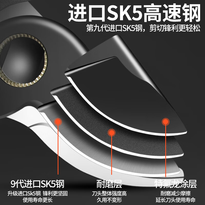 Powerful cow fruit tree pruning scissors, labor-saving pruning shears, thick branch shears, powerful pruning shears imported from Germany, gardening flower branch shears, free spring, long blade pruning shears