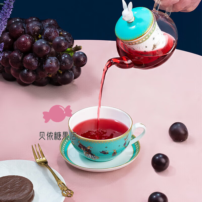 Blan Bunny Grape Serenade Mushroom Canned Fruit Tea Drink Sweet and Sour Canned Flower and Fruit Tea Grape Serenade 3 cans