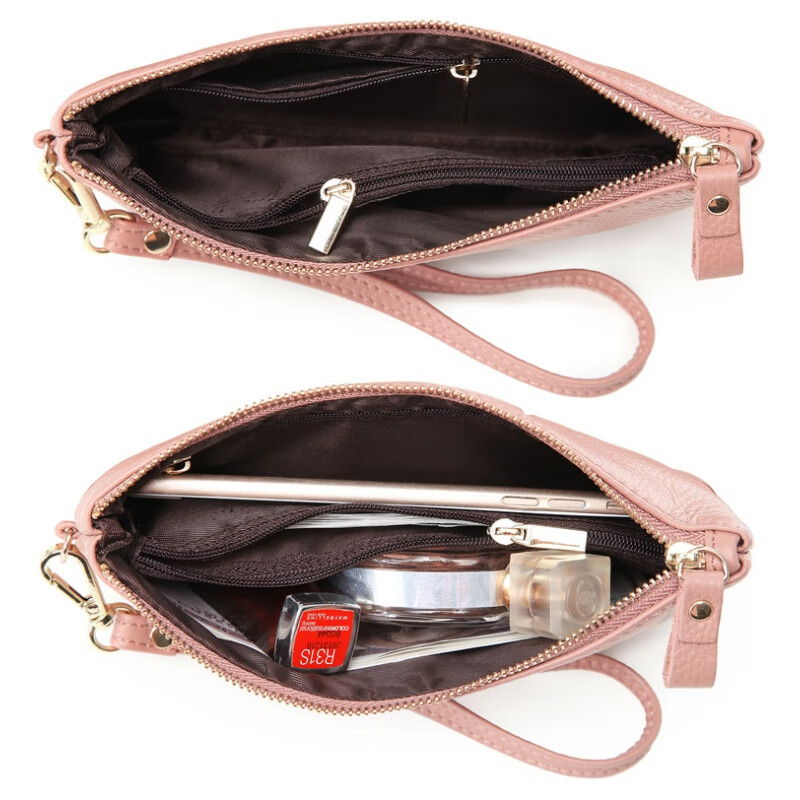 Chongsukei small&ck first layer cowhide clutch bag women's bag 2025 new coin purse long temperament soft leather small clutch elephant gray