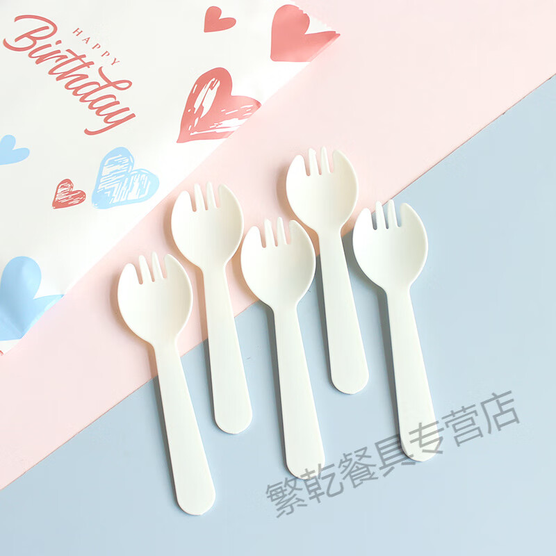 Chuanye disposable knife and fork plate combination cake plate birthday party party tableware rectangular paper plate plate fork 5 plates 5 forks plus knife 100 sets