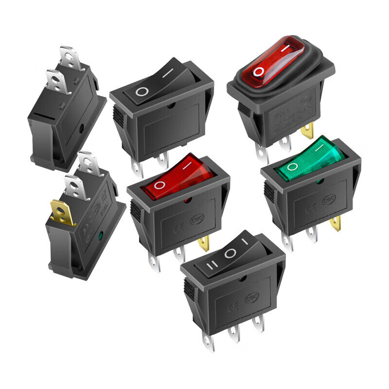 Huijun KCD3 boat switch opening 11*29mm rocker switch electrical power button 3 feet 3 levels black