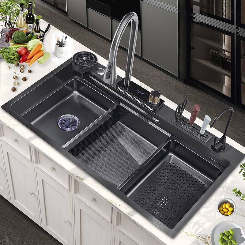 Ye Yu kitchen extra large single-slot sink sus304 stainless steel sink multi-functional vegetable basin 8848/basin in basin/cutting board/drain basin