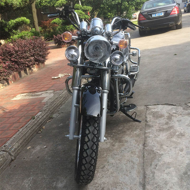 Storm Prince Motorcycle Prince Heavy Duty Motorcycle Can Be Licensed 200 Long Distance Rider Motorcycle Avenue Glider Retro Street Car Rebel Bright Black Brand New 200 Air Cooling + Disc Brakes + Side Bags + 15 Upgrades