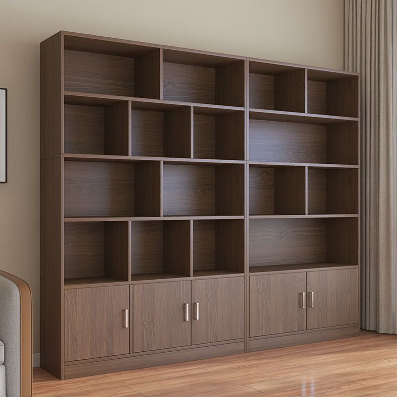 Yuelaiju File Cabinet Office Storage Cabinet Information Cabinet Locker Employee File Cabinet Storage Bookcase Office Cabinet Picture 2 Pastoral Oak Color丨Two Doors 60*24*180 Damaged Reissue