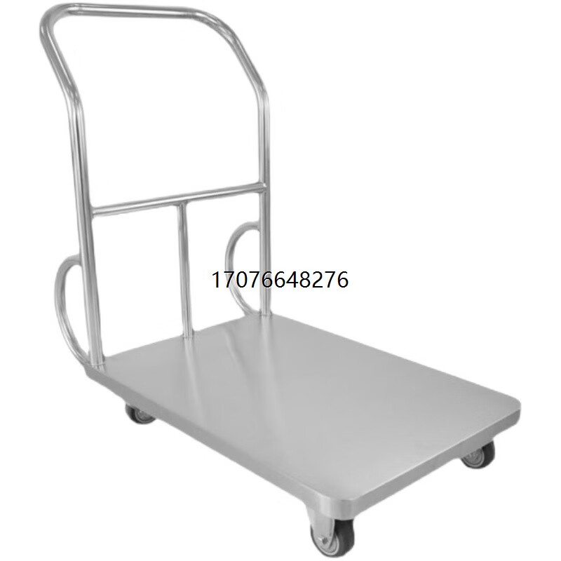 Kezitu Pharmaceutical Factory Food Factory 304 stainless steel flat trolley dust-free clean workshop heavy-duty material handling turnover vehicle 900*600*850(304)