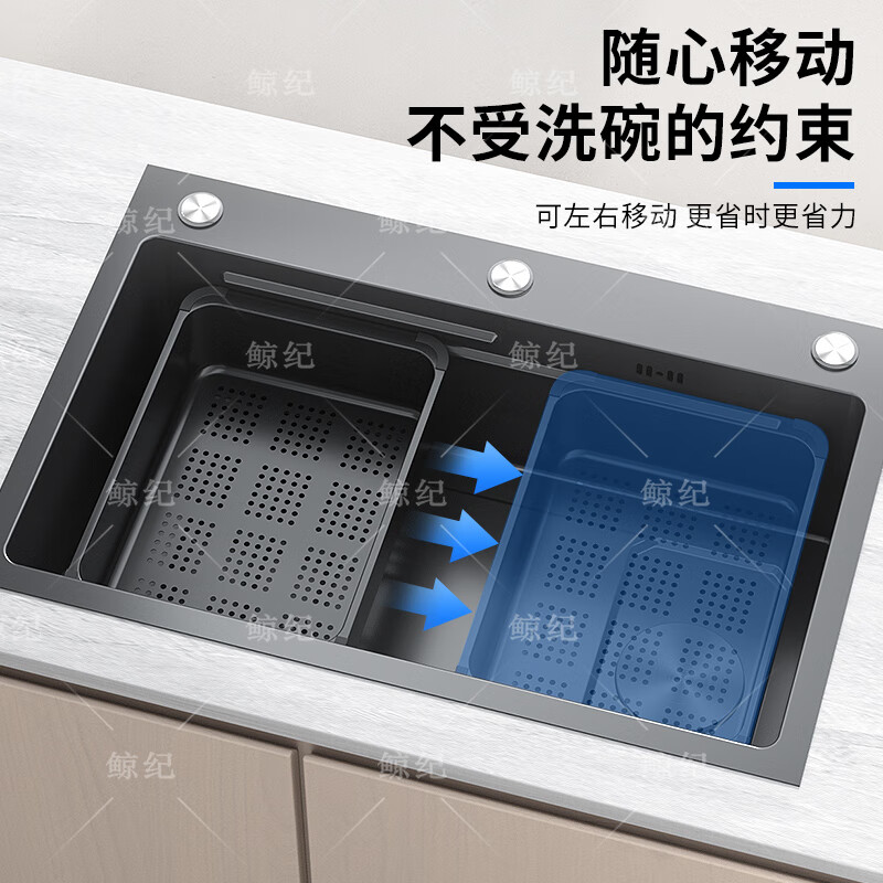 Jingji sink drain basket kitchen vegetable basket stainless steel filter thickened drain basin for washing fruits and vegetables drain basin stainless steel brushed silver 385*250*100mm