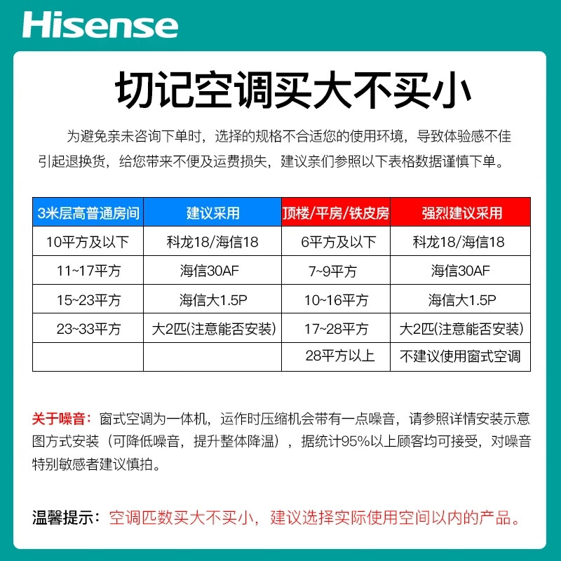Hisense inverter window air conditioner large 1.5 HP window unit small 1 HP fixed frequency 2P3 HP single cooling all-in-one energy-saving portable movable rental house kitchen small 1 HP single cooling (applicable to 7-10 square meters)