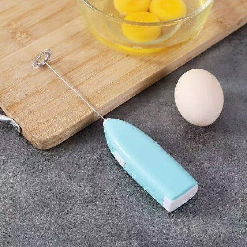 Shoumi Household Electric Egg Beater Creative Mini Handheld Kitchen Egg Coffee Milk Tea Mini Stainless Steel Blender Affordable No Picking Color - Bring Your Own Battery