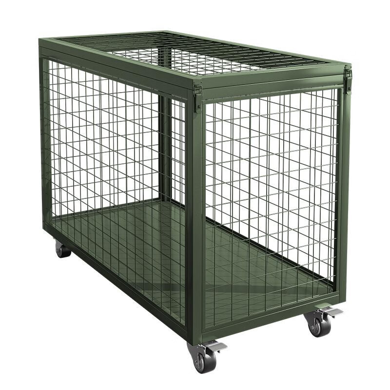 Military green mobile cage combat readiness material turnover vehicle wheeled mobile pallet thickened field picture box rotational molding box 1200 deep mesh cage