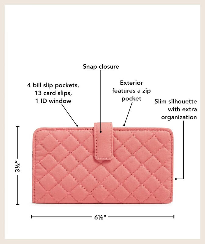 Vera bradleyVera Bradley Women's Cotton RFID Finley Small Wallet, Daisies, One Size Daisies One Size