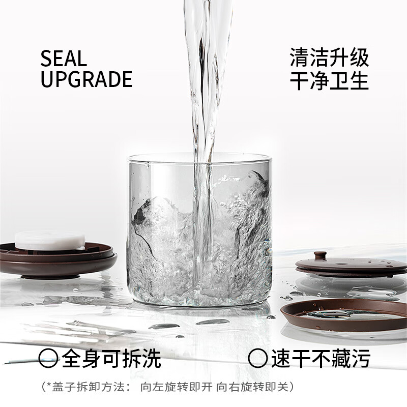 ANKOU glass jar coffee bean sealed jar one-way exhaust coffee powder portable storage jar 900ml coffee color