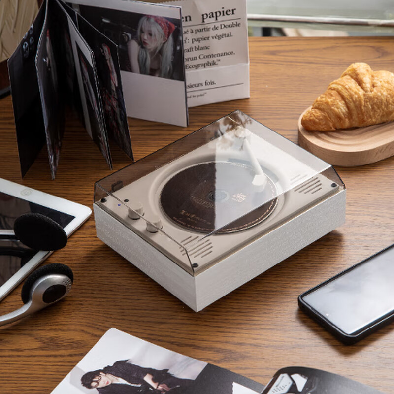 YEARS STAY time and years all-in-one CD player audiophile album player retro player record player Bluetooth desktop audio speaker Bluetooth SG1800 birthday gift white wood grain