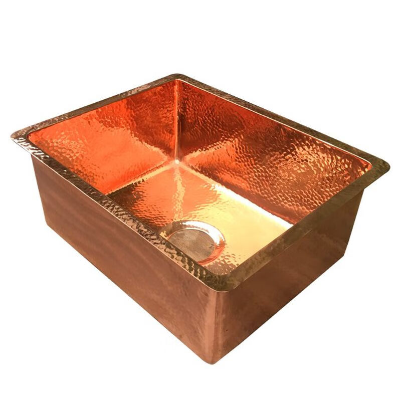 French retro kitchen large single sink embedded in the island water bar sink pure copper gold undercounter basin wash basin S1 model stainless steel 41*44cm