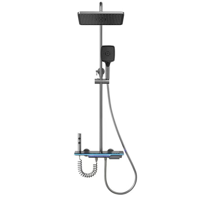 YWZR official shower head set gray shower head constant temperature supercharged shower head flagship super large atmosphere light PVD water ferry (gun