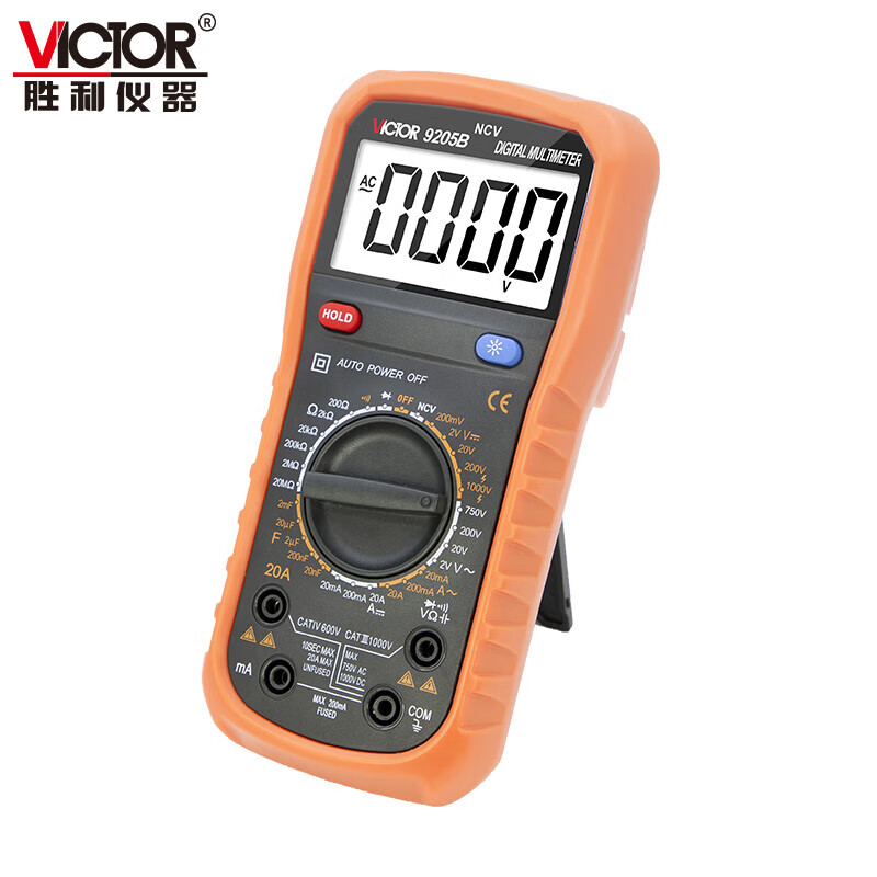 Victory Instrument (VICTOR) Mini Digital Multimeter High-precision Home Small Intelligent Burn-proof Multimeter Student Portable Multi-Function Digital Display VC9205B High Cost-effective / Measure 1000V / Intelligent NCV