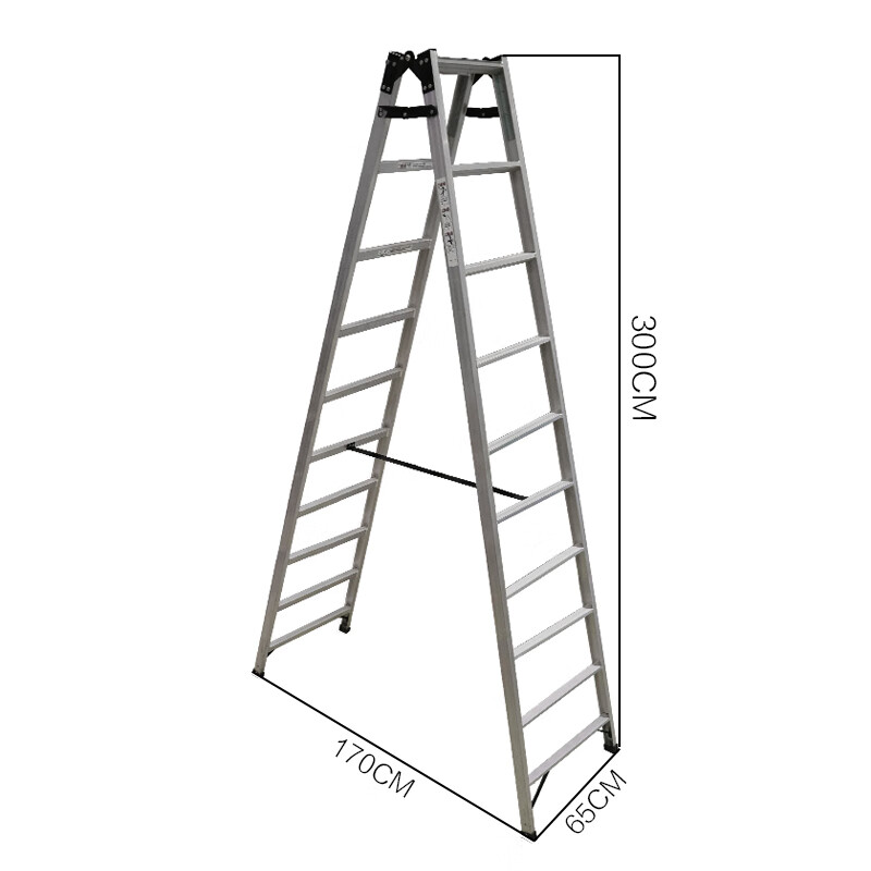 Werner double-sided aluminum alloy ten-step foldable 3-meter ladder 210CN