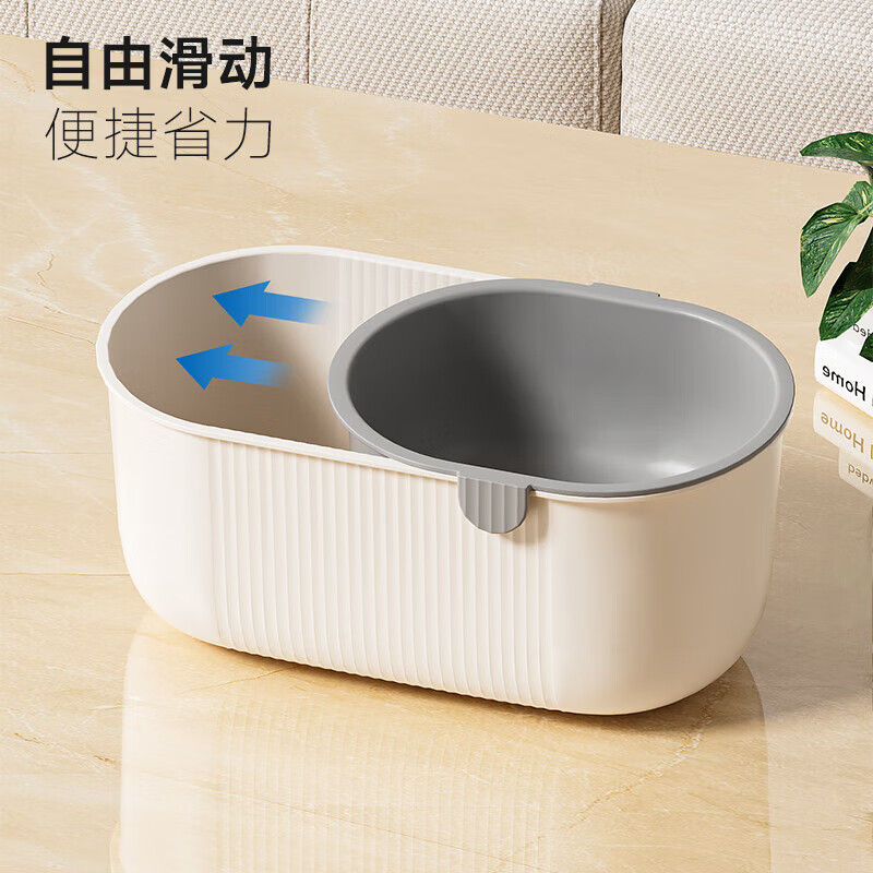 Mayflower storage box desktop trash can lazy melon seeds snack fruit double-layer thickened storage basket household fruit plate drain tray snack storage box double layer 2L 1 piece