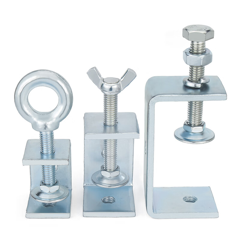 Gold super iron galvanized tiger clamp tube card square u-type c-type fixed clamp clamp hand-tightening ring fastening clamp clamp galvanized opening 20mm outer hexagon