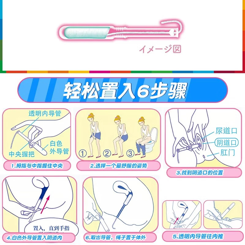 Unicharm Japan Unicharm tampon Sophie sanitary napkin catheter type built-in cotton swab for menstrual period waterproof swimming special blue 34 pieces (normal daily use long catheter)