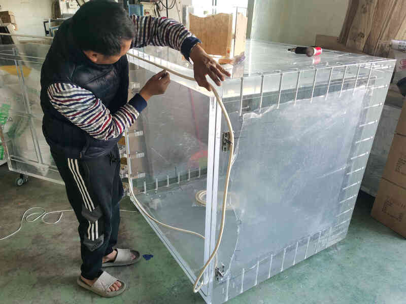 Kezitu spot high negative pressure vacuum drying box transparent industrial box AB defoaming silicone resin degassing barrel school experiment high transparent inner diameter 200*200*200*20mm air supply