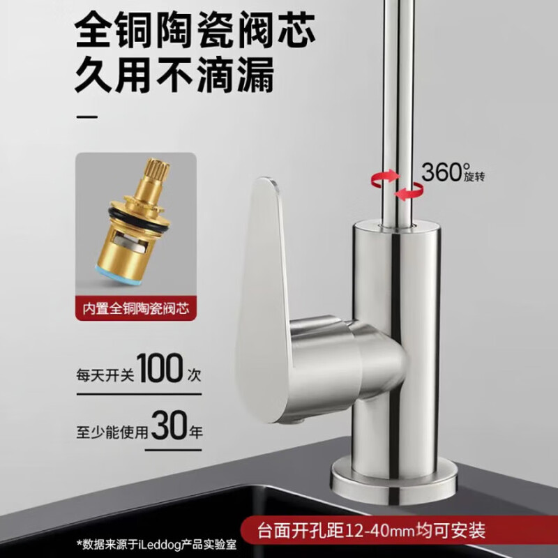 Jomoo new German water purifier faucet 304 stainless steel lead-free direct drinking kitchen household tap water single cold water dispenser bright silver | pure lead-free 2-point/4-point interface universal | water purifier universal