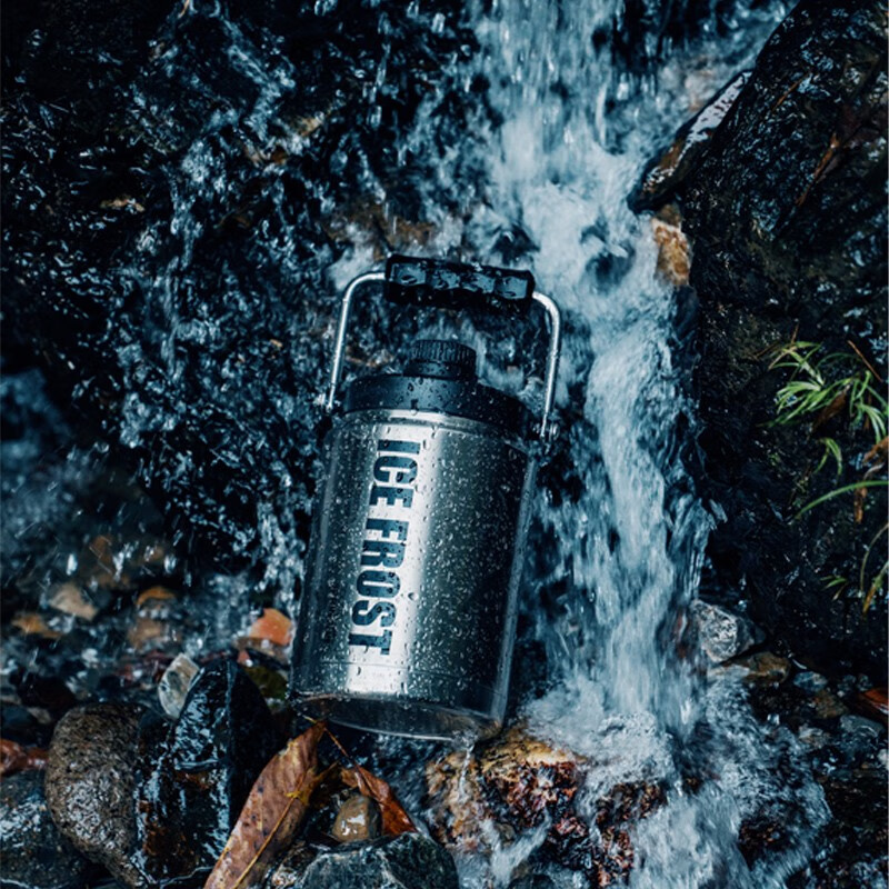 Spring Mountain Outdoor Camping Frost Ice Bucket Vehicle-mounted Large Capacity Camping Picnic Insulated Bucket YETTI Black Frost Ice Bucket Long-lasting Cold Insulation + Durable Insulation