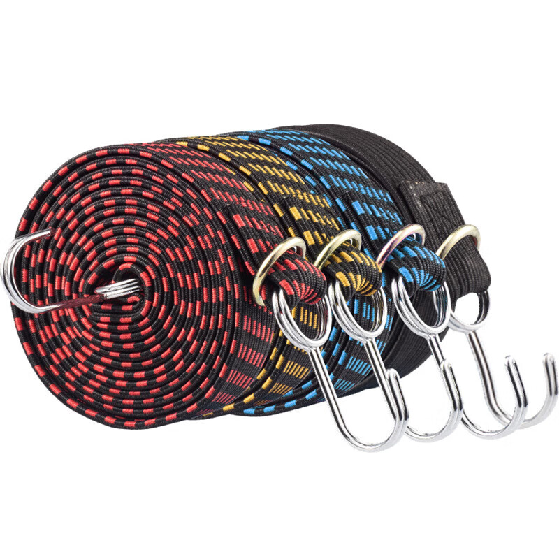 Minggu electric vehicle strap rope motorcycle elastic rope cow tendon bundling elastic band cargo rubber band bundling rope black 2 meters 3 pieces CD512793
