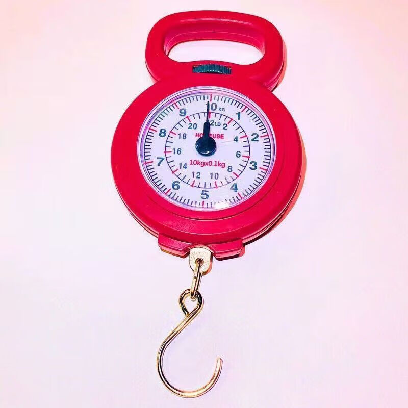 Household portable electronic scale commercial high-precision portable mini precision hook weighing luggage scale fish scale express mini portable scale 10 kg portable scale random color 1