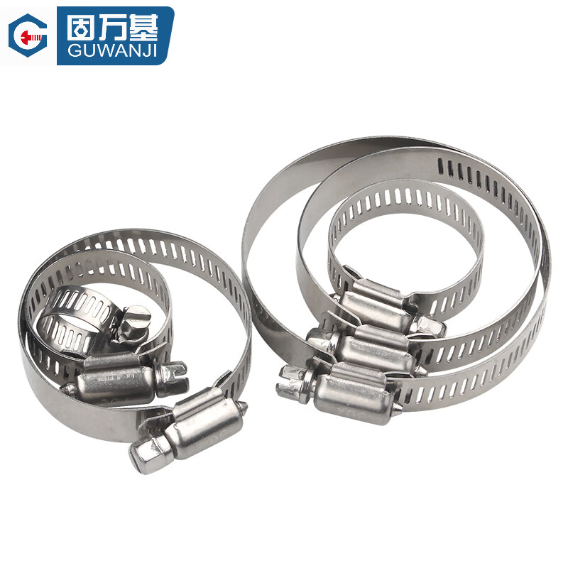 GUWANJI hose clamp 304 stainless steel clamp quick-installation pipe buckle clamp water pipe clamp fixed ring pipe clamp M40-63 (2 inches) 10 pcs
