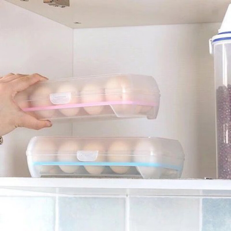 Runhuanian Kitchen 15-compartment egg storage box for refrigerator, egg preservation box, multi-layer egg box, plastic egg tray, event, buy one, get two free, three packs, random style