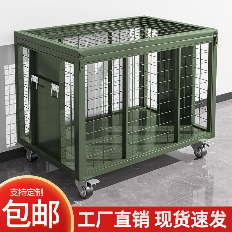 Military green mobile cage combat readiness material turnover vehicle wheeled mobile pallet thickened field picture box rotational molding box 1200 deep mesh cage