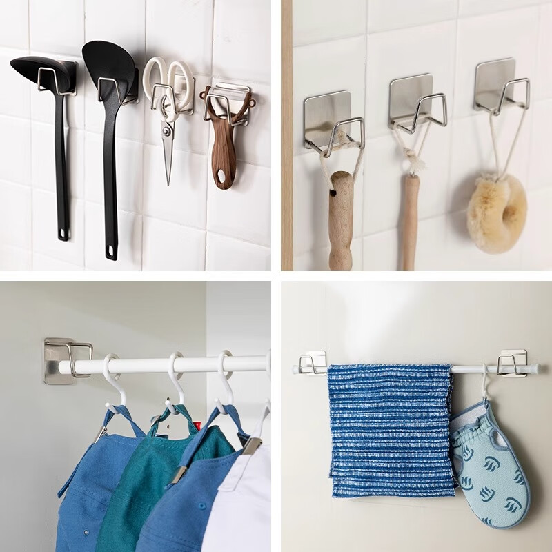 Home KATEI STORY Stainless Steel Sink Storage Rack Sponge Drain Rack No Punch Shelf Kitchen Chopping Board Rack Rag Drain Rack Sponge Wipe Hanger 2 pieces Load capacity 3kg