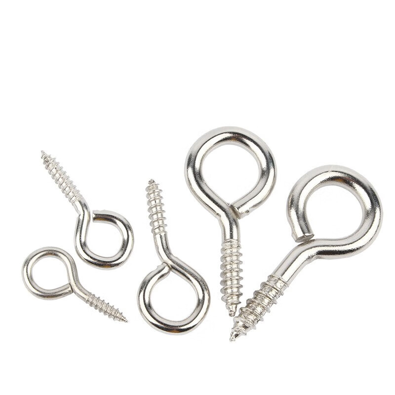 Jestine galvanized sheep's eye self-tapping screw hook iron hook light hook sheep's eye nail opening self-tapping screw opening hook 6# (10 pieces)