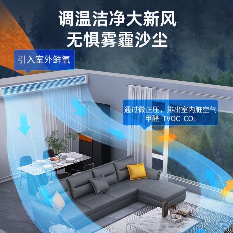 Ying Baochun (EBC) Invic 3 HP embedded air environment machine fresh air duct machine formaldehyde removal and purification living room hidden air conditioner one-to-one central air conditioning fresh air system all-in-one air environment machine 3 HP embedded