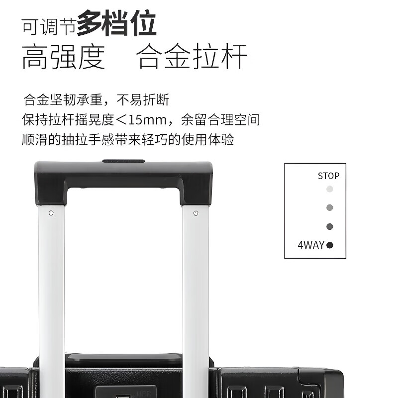 Diston Paul's high-looking aluminum frame suitcase, student trolley case, scratch-resistant and wear-resistant suitcase, sturdy and durable password box boarding case, twilight gray hard case, scratch-resistant and wear-resistant material + damaged replacement, 24 inches, short-term travel, business trip