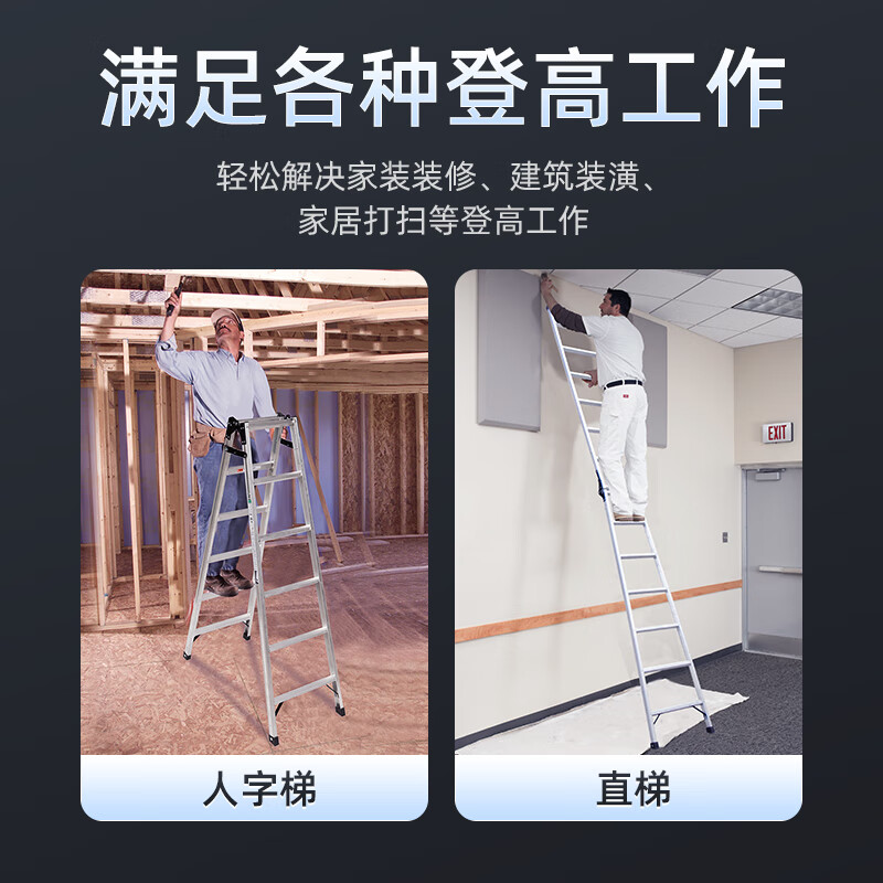 Werner double-sided aluminum alloy ten-step foldable 3-meter ladder 210CN