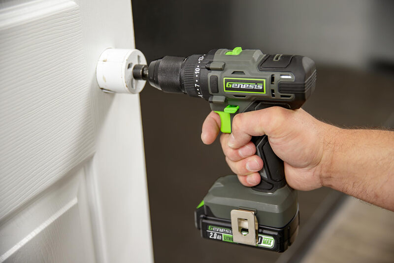 Genesis 20V 1/2 Cordless Drill with Battery and Charger Metal Ratchet Chuck 450 lbs.