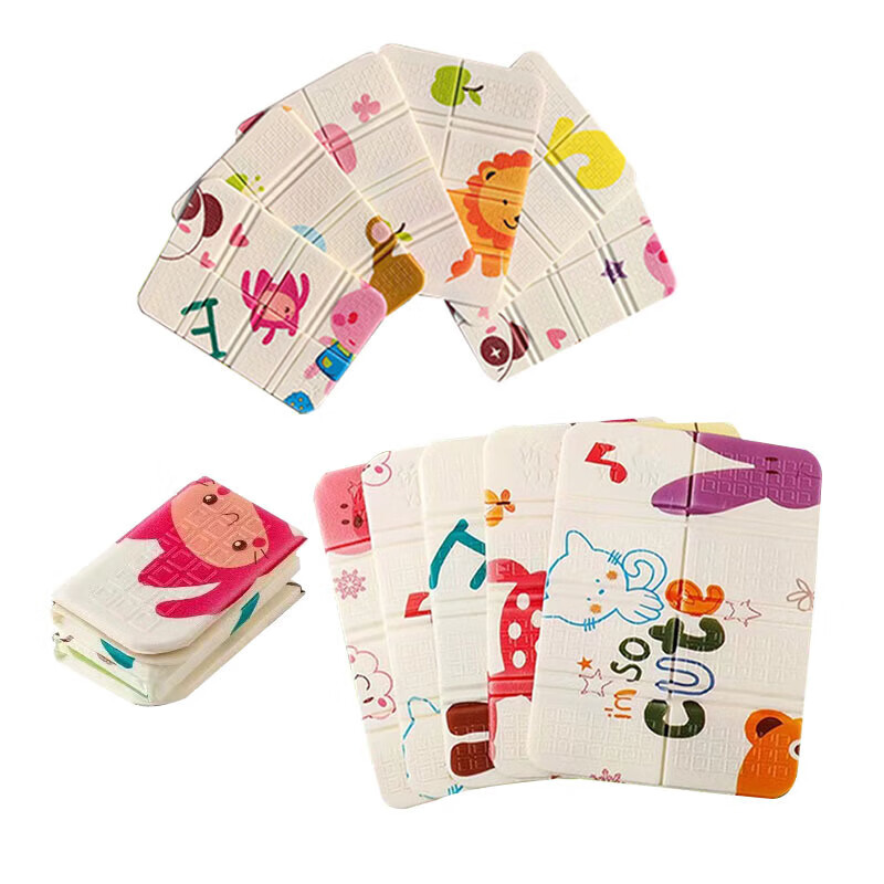 Outdoor folding cushion, portable, moisture-proof, thickened and dirt-proof, mountaineering camping mini cushion, random pattern, 1 small cartoon folding cushion (storage bag included)