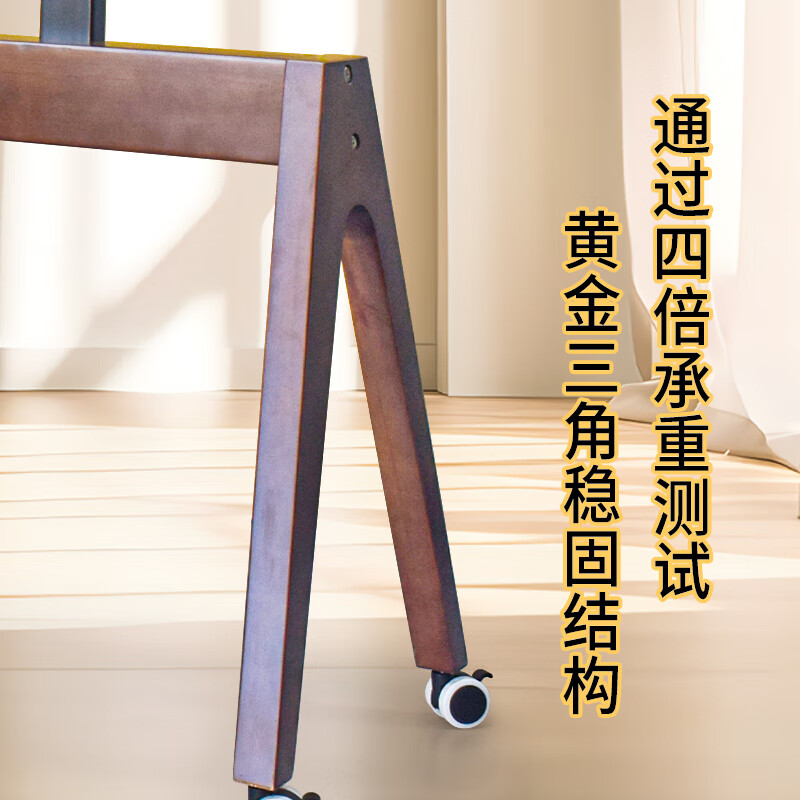 Damey solid wood TV mobile stand TV floor stand art mobile cart PU universal casters home B&B style TV stand universal Xiaomi Hisense Skyworth and others (limited time package installation) walnut color YJ04 (75-100 inches)