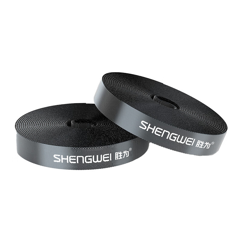 Shengwei computer cable organizer 1 meter Velcro desktop data cable storage fixed wire organizer punch-free cable winder network cable power cable tie self-adhesive black CMP1610