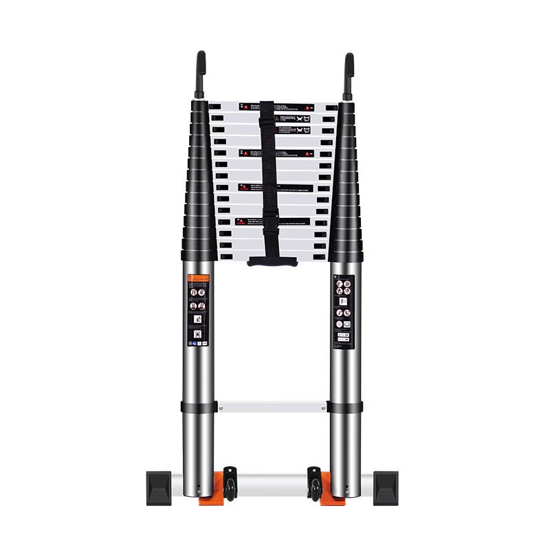 Stainless steel telescopic ladder multi-functional joint dual-purpose herringbone folding household retractable straight ladder engineering ladder lift 3 meters to 5 meters 6 meters V-shaped wall ladder combined ladder herringbone ladder 3.0+3.0 meters stainless steel version