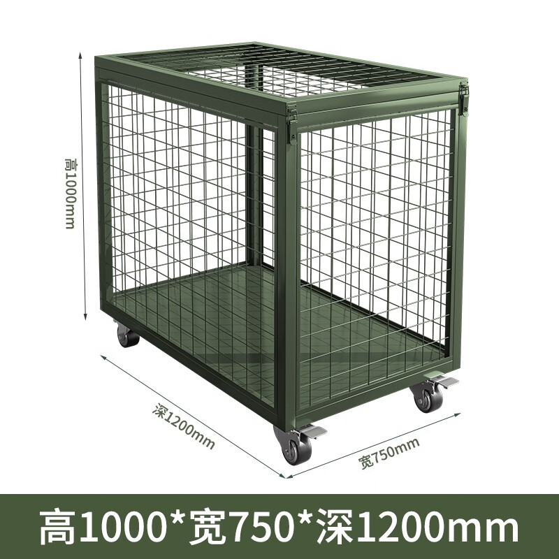 Military green mobile cage combat readiness material turnover vehicle wheeled mobile pallet thickened field picture box rotational molding box 1200 deep mesh cage