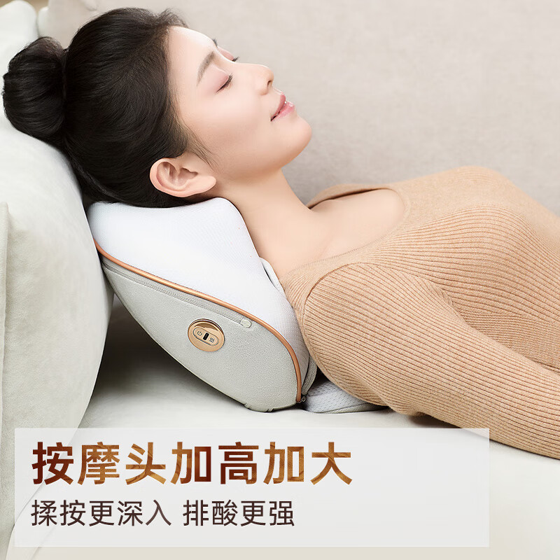 Ecomed German cervical spine massager, waist, back and neck massager, shoulder, neck, waist and back, whole body, multi-functional neck, shoulder and back all-in-one massage pillow for parents, boyfriend and girlfriend, New Year's gift, shoulder, neck and back massage pillow - wireless version