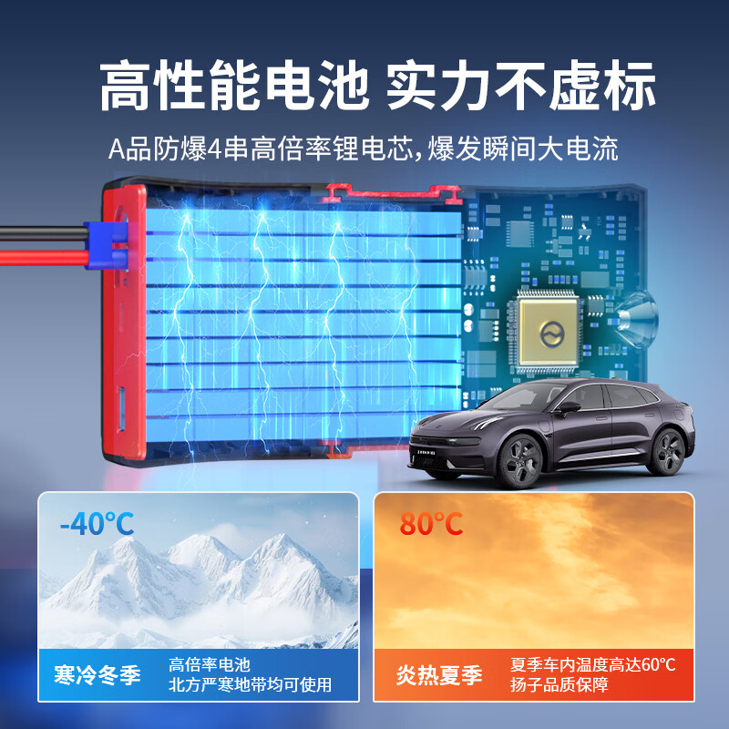 Yangzi 3C certified car emergency starting power supply 12V car and motorcycle battery charger with electric treasure lighter charging treasure strong starting power supply for gasoline and diesel vehicles universal